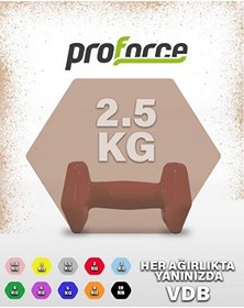Resim Proforce VDB Dışı Vinil Kaplı İçi Çelik Döküm Ağırlık Dambıl 2.5 KG - 1 Adet 