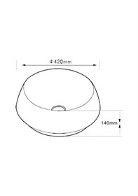 Resim Lena - Tezgah Üstü Porselen Lavabo - E-7014b- Beyaz 