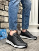 Resim BA0325 İçi Dışı Hakiki Deri Gizli Bağcık Rahat Taban Siyah Sneakers Casual Erkek Ayakkabı 