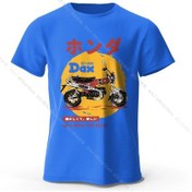 Resim Bolf Retro Bisiklet Sanat Tişört %100 Premium Pamuk Slim Fit El Boyalı Motosiklet Baskılı Tişört - Sürüş Tutkunları İçinmavi 