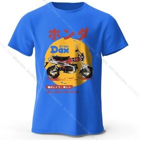 Resim Bolf Retro Bisiklet Sanat Tişört %100 Premium Pamuk Slim Fit El Boyalı Motosiklet Baskılı Tişört - Sürüş Tutkunları İçinmavi 