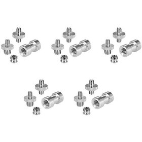 Resim Padalink 20 Adet Metal Vida Adaptör Seti: 5x 1/4" - 3/8" Erkek-erkek, 5x 1/4" - 1/4" Erkek-erkek, 5x Azaltıcı Bushing, 5x Dişi Bağlantı - Kamera, Tripod, Led Işık Uyumlu 