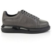 Resim Bambi Gri Hakiki Deri Erkek Sneaker E01811100743 