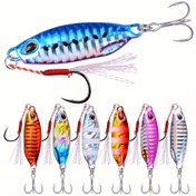 Resim 1 Adet Premium Metal Döküm Jig - Hızlı Batan, Çeşitli Renkler (10g/15g/20g/30g/40g) Üçlü Kanca & Kuyruk Yüzgeçleri ile, Kıyı Atış & Trolling için İdeal 