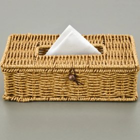 Resim Mien Rattan Dikdörtgen Peçetelik - Açık Kahverengi 