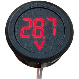 Resim Yuvarlak Voltmetre Dc 4-100V Karavan Motosiklet Için Uygun 