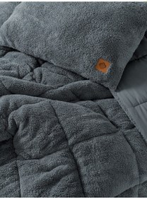 Resim Cotton Box Çift Kişilik Peluş Yorgan Seti Gri 195x215 Cm 