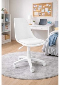 Resim Royalyat Nova Beyaz Çalışma Sandalyesi-ergonomik Ofis Koltuğu, Ayarlanabilir Yükseklik, Tekerlekli, Minderli 