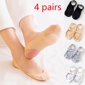 Resim 4 Çift Kadınların Şeffaf Ayak Bileği Çorapları - Şık Düz Renk, Yumuşak Polyester, Düşük Kesim Tekne Çorapları Bahar ve Yaz için, Arkadaşlar ve Aile için Mükemmel Hediye, El veya Kuru Temizlik Sadece, Sevimli Çoraplar 