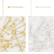 Resim 300/400 adet 18mm Top Başlıklı Pimler Renk-Sabırlı Alaşım Malzeme Altın/Gümüş El Yapımı DIY Bilezik Kolye Küpe Saç Tokası Aksesuarları Malzemeleri 