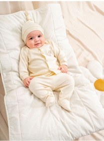 Resim Kidaxi Kd43307.Zıbın Şapka 3lü Takım 0-1/1-3/3-6/6-9ay Ekru 