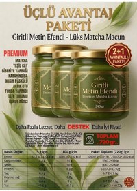 Resim Giritli Metin Efendi Matcha Premium Bitkisel Destek Macun 3x240 Gr 