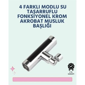 Resim Krom Kaplamalı Çok Fonksiyonlu Musluk Başlığı | Paslanmaz Malzeme 