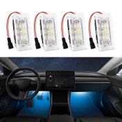 Resim Tesla Model 3 Y X S için 4 adet Su Geçirmez İç Mekan LED Işıklı Ampul Kiti, Tesla Ayak Altı Kapı Çamuru Trunk Frunk Işığı için Süper Parlak Ampul, Pil Olmadan 