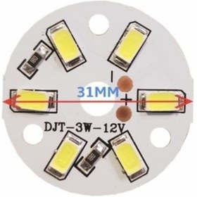 Resim 12 Volt 3 Watt SMD 5630 Ledli Hazır Led Modül 31 MM Beyaz (3 Adet) 