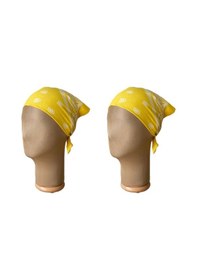 Resim Pamuklu Klasik Desen Unisex 2li Bandana Seti Renkli Bandana Etnik Desenli A Kalite Bandana Açık Sarı 