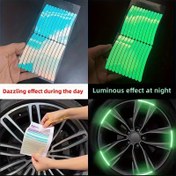 Resim 20 Adet Yansıtıcı & Parlayan Tekerlek Stickerları, Kendinden Yapışkanlı Plastik Etiketler, Simli, Fantezi Gökkuşağı Teması, Çizgili Desen, Arabalar, Bisikletler İçin Parlak Bitiş - Tek Kullanımlık, Yansıtıcı Etiketler|Kendinden Yapışkanlı Stickerlar|Dayanıklı Etiketler 