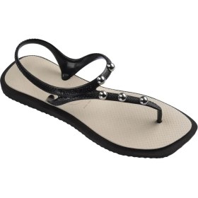 Resim Havaianas Siyah - Bej Kadın Plaj Terliği Flash Fusıon 