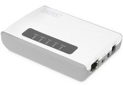 Resim Digitus 2-Port USB 2.0 Kablosuz Ağ Sunucu Çeviricisi 300 MBPS USB Hub Print Server 