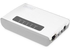 Resim Digitus 2-Port USB 2.0 Kablosuz Ağ Sunucu Çeviricisi 300 MBPS USB Hub Print Server 