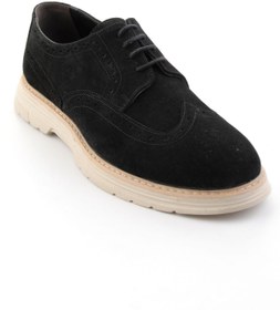 Resim Bambi Siyah Hakiki Deri Erkek Oxford Ayakkabı E01698002602 