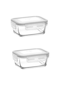 Resim Lav Saklama Kabı 2 Li Cam Kilitli Saklama Kabı Frs237 400Cc Beyaz Çok Renkli 