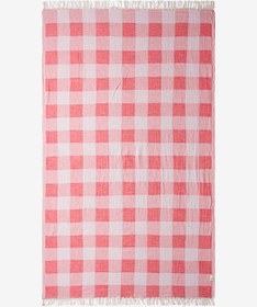 Resim Kareli Dokulu Peştemal Turuncu - Turuncu / 90x160 