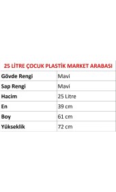 Resim Marketix Kartal Plastik Çocuk Market Alışveriş Arabası 25 Litre Mavi 