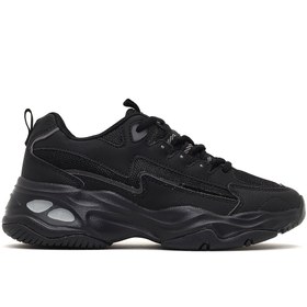 Resim Derimod Kadın Siyah Bağcıklı Kalın Tabanlı Sneaker 25AFD494314 