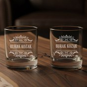 Resim Kişiye Özel Hediyelik İkili Prestige Glass Viski Bardağı 