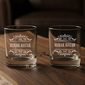 Resim Kişiye Özel Hediyelik İkili Prestige Glass Viski Bardağı 