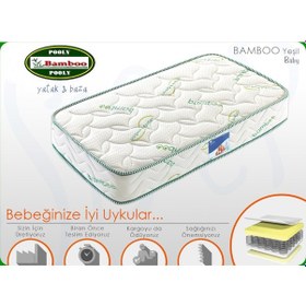 Resim 70 x 130 Ortopedik Bamboo Yaylı Yatak 70*130 Bamboo Bebek Yatağı 