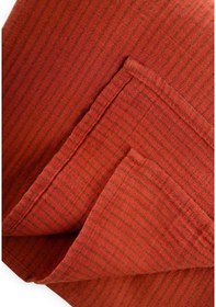 Resim Cigit Naturel Battaniye 90x100 CM Rust Çizgili Kiremit 