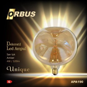Resim Orbus Rustik LED Ampul Amber E27 4W 2200K 