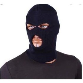 Resim Kar Maskesi Üç Gözlü Bere Kar Başlığı Motorcu Yüz Maskesi 