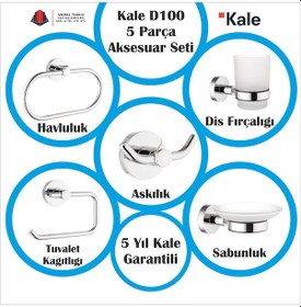 Resim Kale D100 Banyo Aksesuar Seti 5 Parça Kaliteli Set 7517799055 Krom 