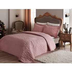 Resim Taç Yatak Örtüsü Seti Comfort Laurel Pudra Tek Kişilik 