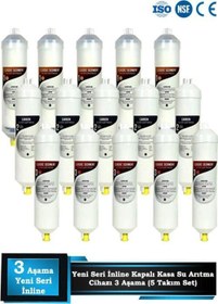 Resim İnline Kapalı Kasa Su Arıtma Cihazı Yeni Seri 3 Aşamalı 5 Takım Filtre Bakım Seti 