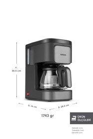 Resim Karaca Just Coffee Aroma 2 in 1 Filtre Kahve Makinesi Space Gray 