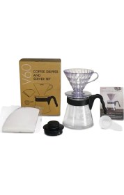 Resim Esmo Home Hario V60 Kahve Demleme Seti, Şeffaf 