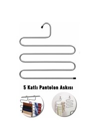 Resim Mithra Life Metal 5 Katlı Pantolon Eşarp Askısı Mıt1029 Gri 