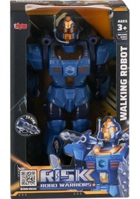 Resim 35 Cm Roket Atan Savaşçı Mavi Robot - Pilli , Işıklı Ve Müzikli Genel 