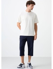 Resim Tommylife Tommy Life Lacivert Fermuar Cepli Standart Kalıp Klasik Paça Erkek Kapri - 83091 Lacivert 