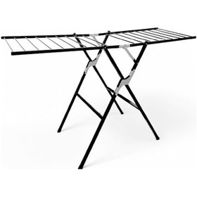 Resim İronika Ultra Sert Kalın Borulu Çamaşır Kurutmalık Dayanıklı Kalın Gövdeli Kurutma Askısı Siyah 