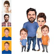 Resim Genel Markalar Kişiye Özel Karikatürlü 4 Kişilik Ahşap Araba Dikiz Ayna Süsü 