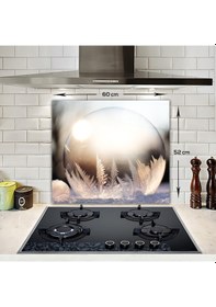 Resim Decorita Kış Küresi Desenli Cam Ocak Arkası Koruyucu | 52cmx60cm 