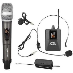 Resim Gold Audio GX-832EY EL+Yaka UHF Telsiz Mikrofon 