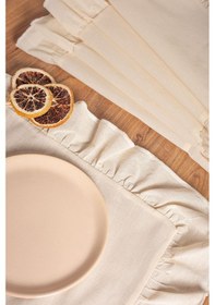 Resim Keten 6'lı Fırfırlı Dikdörtgen Amerikan Servisi 35 X 40 Cm - Ztasd6 Çok Renkli 