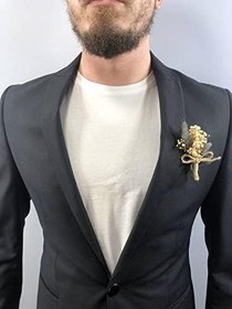 Resim Gri Pamuk Otlu Cipsolu Damat Yaka Çiçeği 10 Adet 