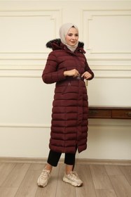 Resim KMKkombin Kadın Uzun Dolgulu Şişme Spor Mont Kaban 